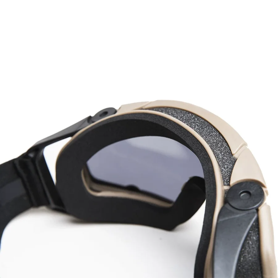 2pcs Lens Outdoor Goggle Tactical Hunting Glasses Anti Fog Strap Type