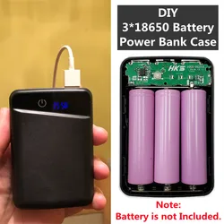 DIY 3*18650 Battery Power Bank Case 3 USB Ports Free Welding Battery Holder Shell No Soldering Storage Box for Phone Charging