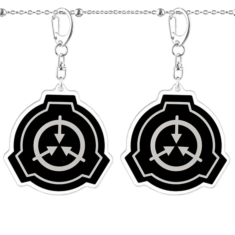 SCP Special Containment Procedures Foundation Logo Anime Acrylic Key Chain Cosplay Keychain Pendant Prop Accessories Xmas Gift