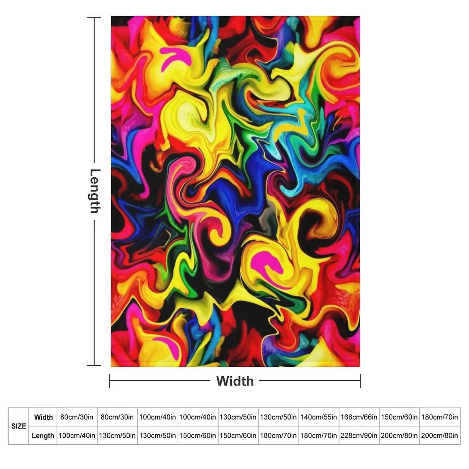 Abstract Designs: Cute Bright Colorful Rainbow Artwork Pattern Throw Blanket Custom valentine gift ideas Warm Designers Blankets