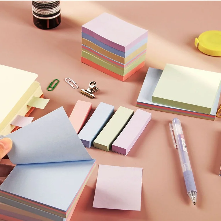 100 pieces per book These Morandi-colored sticky notes are perfect for student notes, office supplies, and are tear-off.