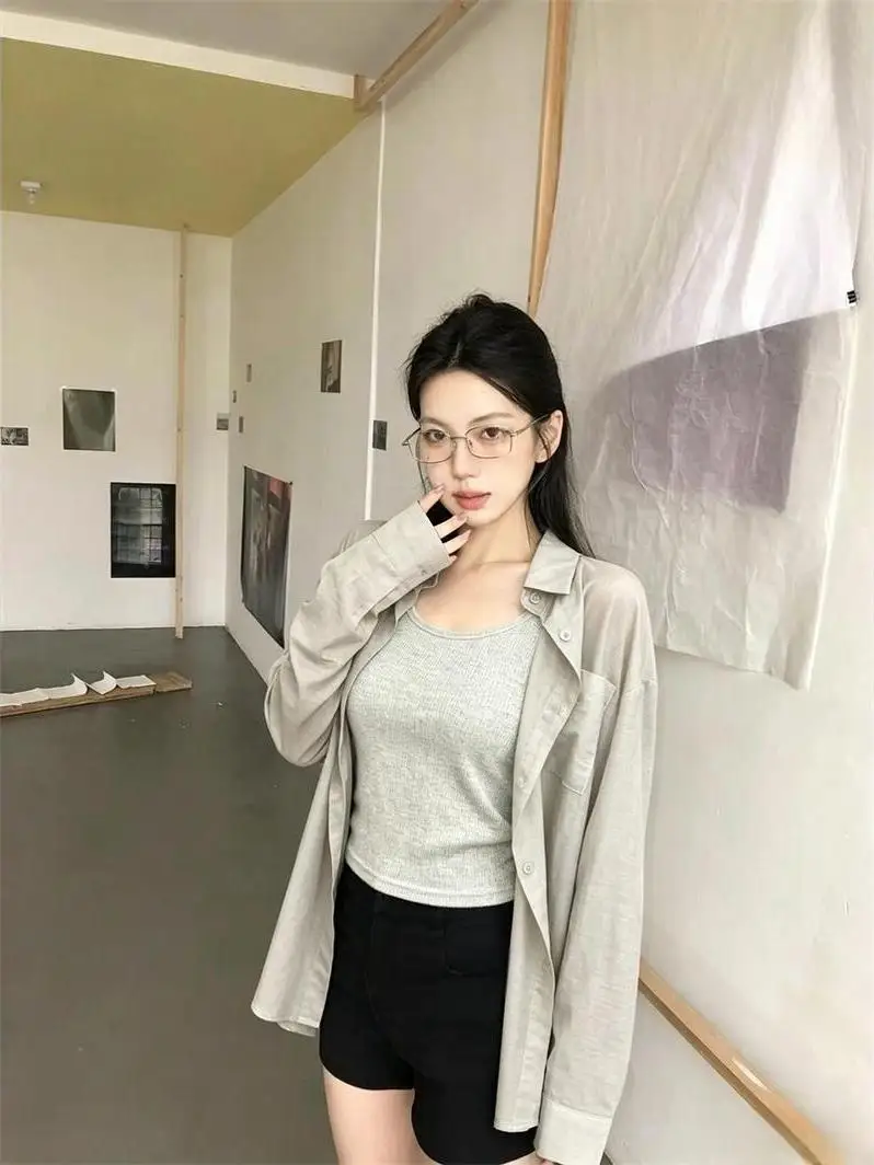 

Loose Long Sleeve Women's Shirt Casual Summer 2026 New Style Comfortable Breathable Korean Version Button up Cardigan Top