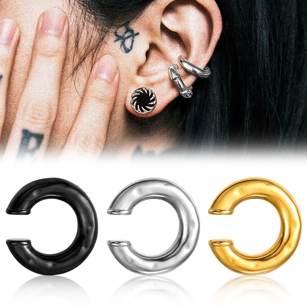 

Giga 1Pcs Exaggerated c-Shaped Non-Piercing Nose Ring Fake Piercing Non-Piercing Ear Bone Clips For Men Women Ear Cuff Earrings