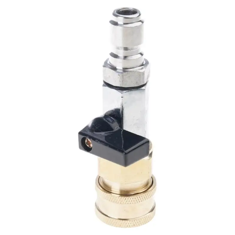 652F Multipurpose 3/8 Inch Stainless Steel and Brass Air Shut Off Valves With Quick Connection Feature for Home And Workshop