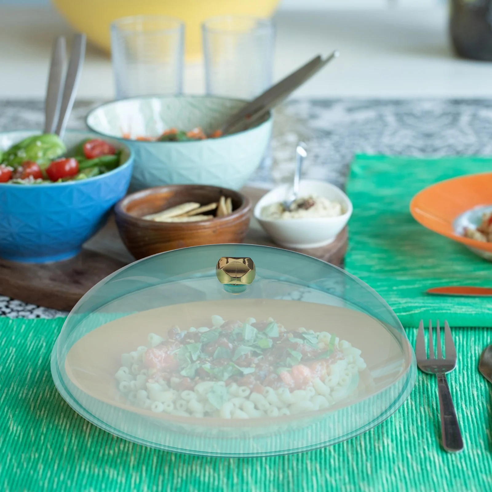

1 pc Plastic Food Cover For Kitchen Home Restaurant Use Multipurpose Dish Cake Fruit Vegetable Protective Cover