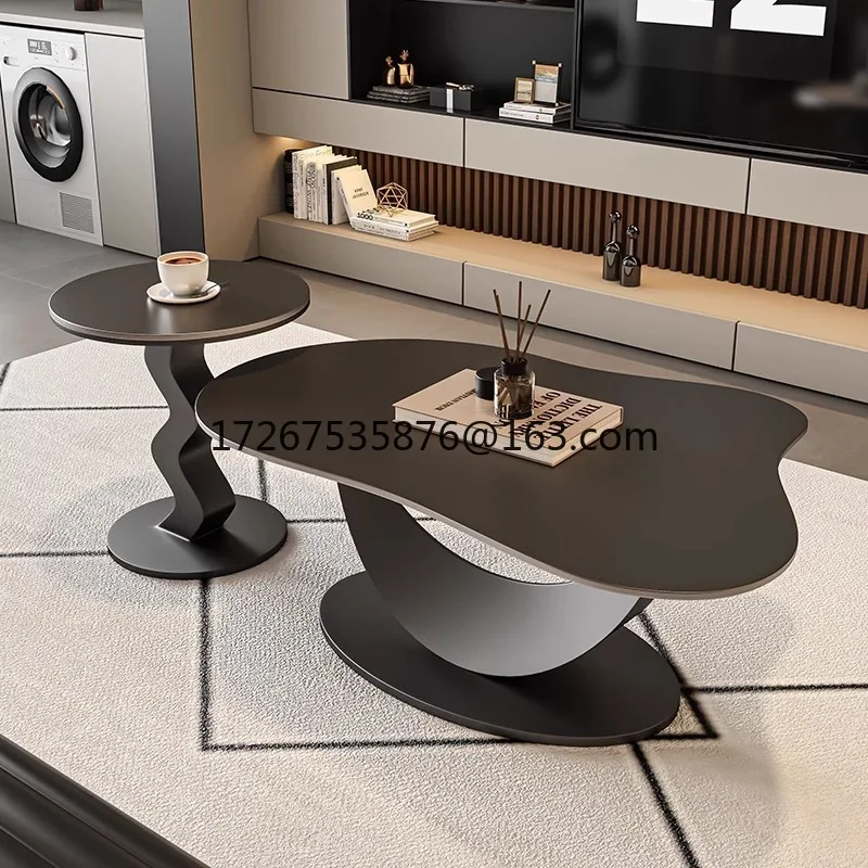 

Light luxury rock slab coffee table living room home modern simple small apartment high-end creative cloud tea table
