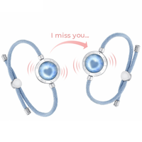 TOTWOO Long Distance Touch Bracelets for Couples Vibration Light up for Love Couples Bracelets Bluetooth Pairing Jewelry Gifts