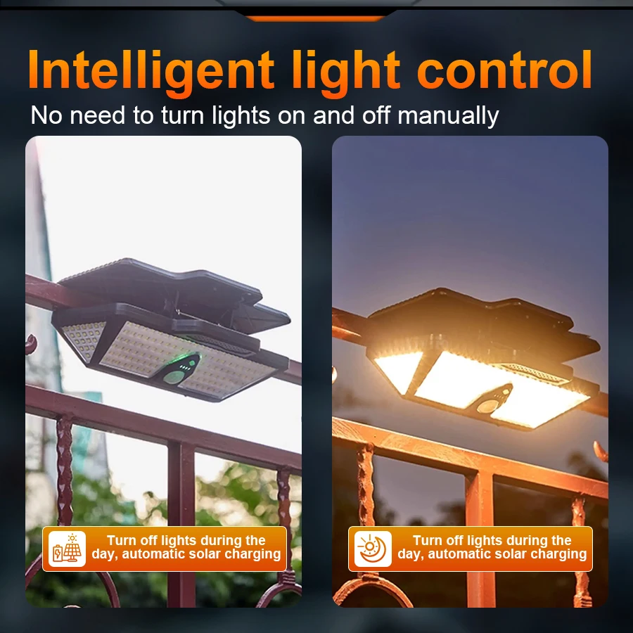 Xiviio New Solar Clip Lights Outdoor Courtyard Super Bright Human Body Induction Lighting Garden Terrace Wall Lamps for Camping