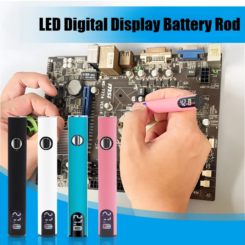 510 Connector Battery Rod,USB Rechargeable Soldering Iron kit,LED Display Three Gear Adjustable Voltage, Repair DIY Tool