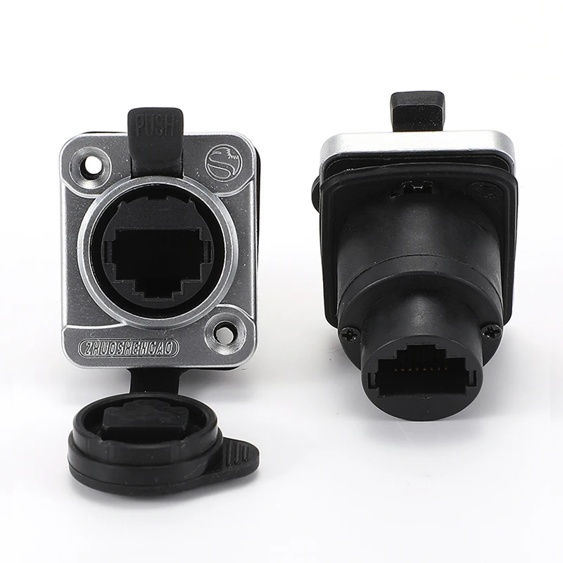 D-Type Module RJ45 Netwerk Docking Socket Connector Led Groot Scherm Gegevensoverdracht NE8FDP Ethernet IP65 Waterdichte Socket