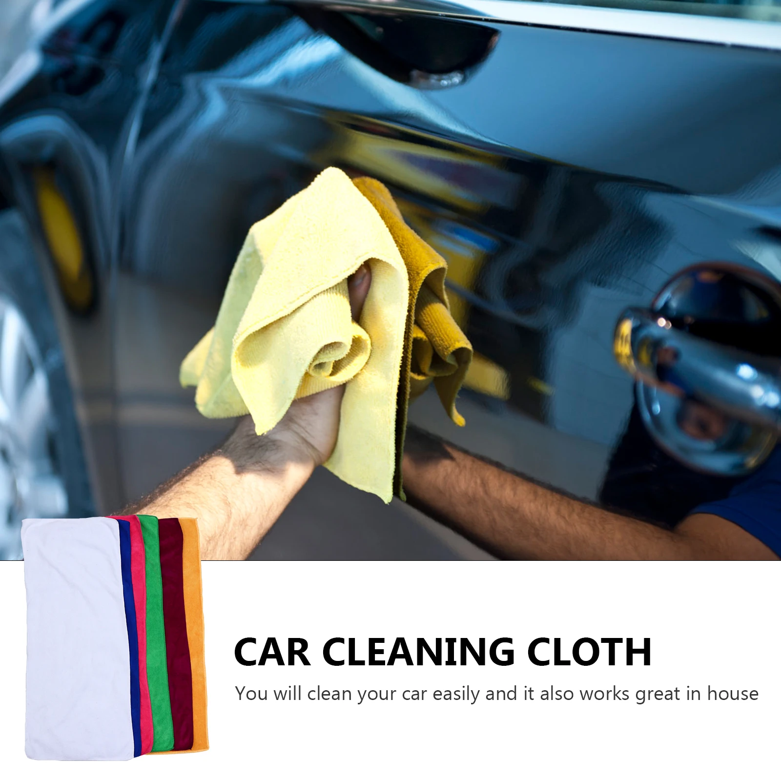 

6Pcs Car Wash Towels Thickened Microfiber Absorbent Cleaning Cloth Hair Salon Accessory Durable Cleaning Cloth