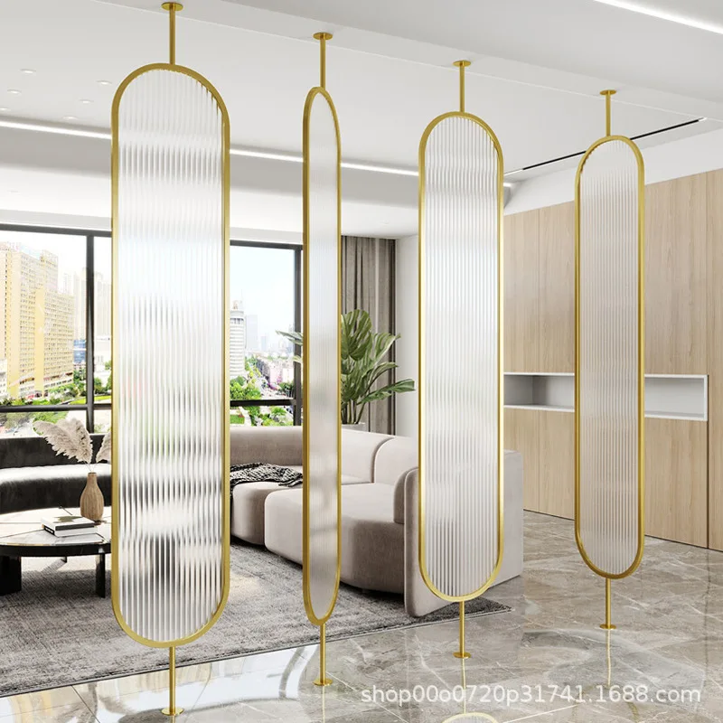 Hxl iron art stainless steel titanium metal entryway partition decorative screen