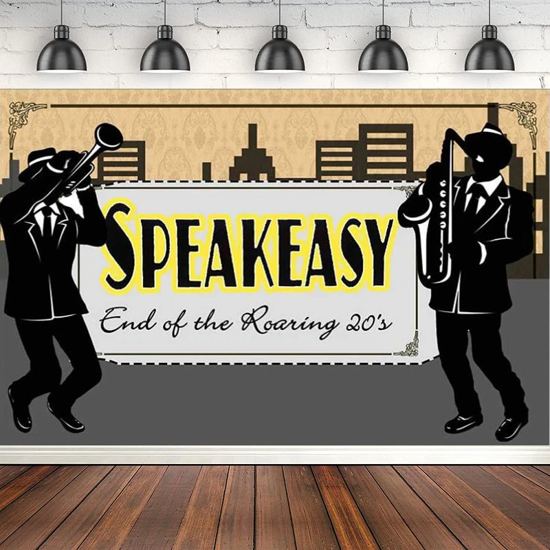 1920s Party Photography Backdrop For Roaring 20s Underground Bar Background Banner Poster Decoration Photo Booth Studio Props