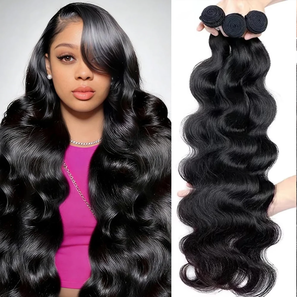 

Наборы бразильских натуральных волос 12A, необработанные, Реми, с двойной трессировкой, для наращивания, волнистые, для чернокожих женщин, 3/4 шт.