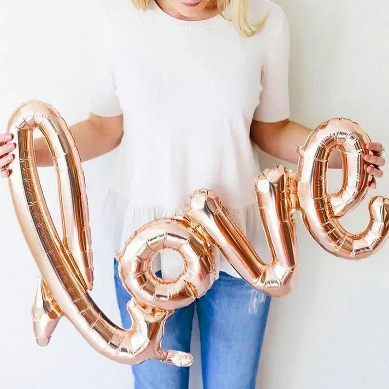1pc Small Love Letter Foil Balloon Anniversary Wedding Valentines Birthday Party Decoration Champagne Photo Props