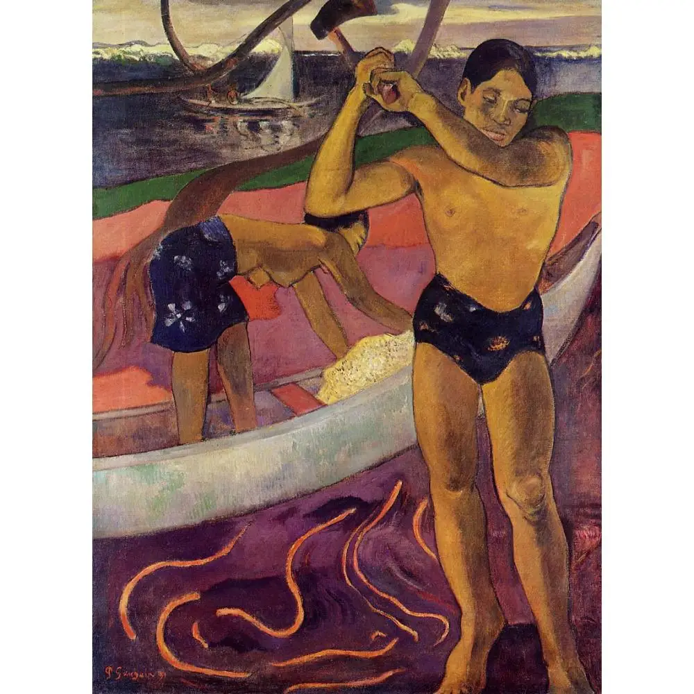 

Man with an Ax By Paul Gauguin Oil Painting Canvas High Quality Hand Painted Portrait Landscape Art Wall Decor
