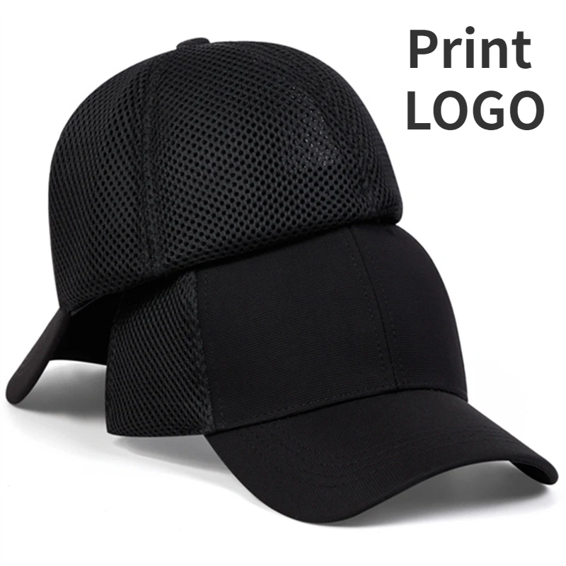 

Printed Logo Summer Breathable High Quality Post-sealing Mesh Cap Solid Color Outdoor Shading Casual Fishing Baseball Hat Gorras