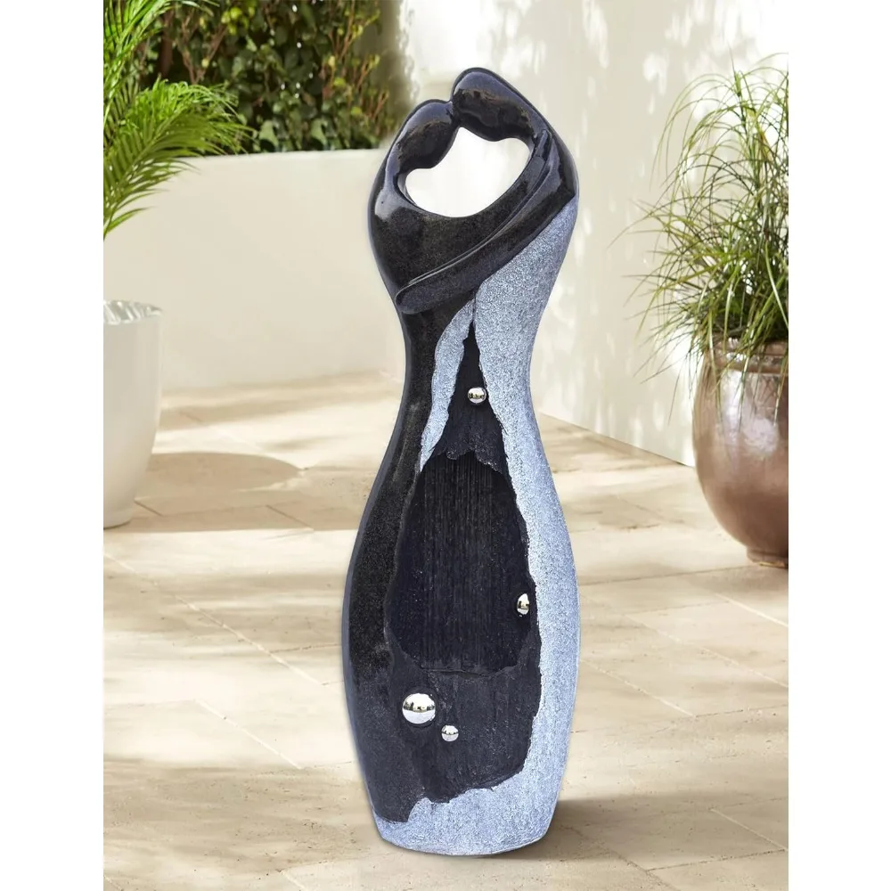 

Modern Waterfall Fountains Graceful Hugging Couple Gurgling Water Features Outdoor Indoor Garden