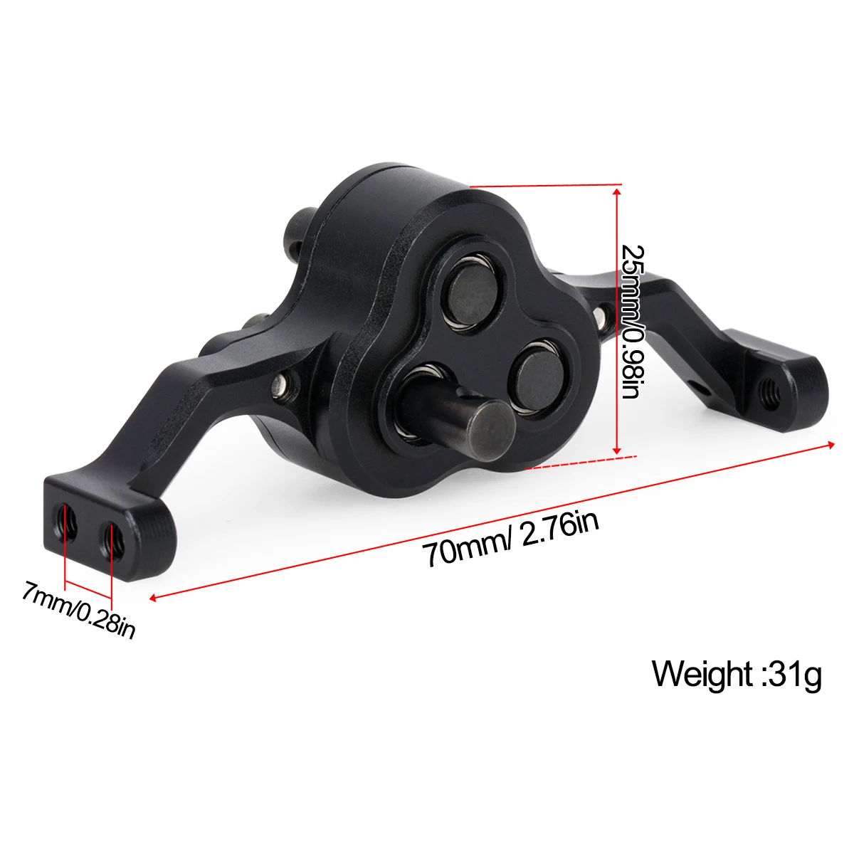 علبة نقل الألومنيوم علبة التروس 70 مللي متر عرض Underdrive 30% لـ 1/10 RC الزاحف الغشاش الحفارات LCG هيكل بناء أجزاء ترقية ذاتية الصنع