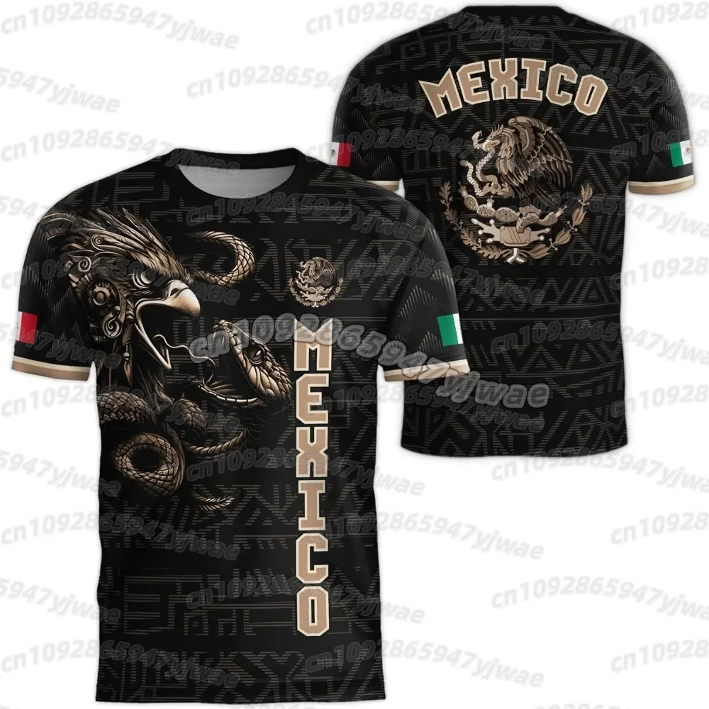 2026 Mexiko Nationalflaggen-Print Herren Damen Kurzarm T-Shirt 3D-Druck Tees Outdoor Fußballtrikot Sport Freizeit Herren Oberteile – Detail 10