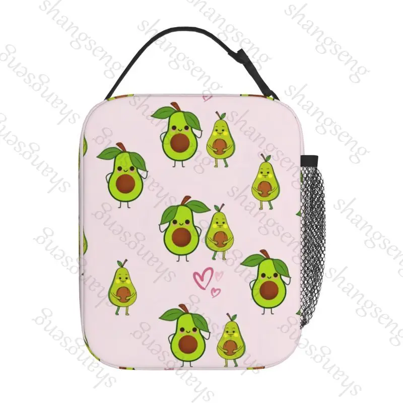 Fruit Avocado Cartoon Geïsoleerde Thermische Zak Lunchtas Voedsel Drank Opslag Lekvrije Picknick Campingtassen Outdoor Box Beach