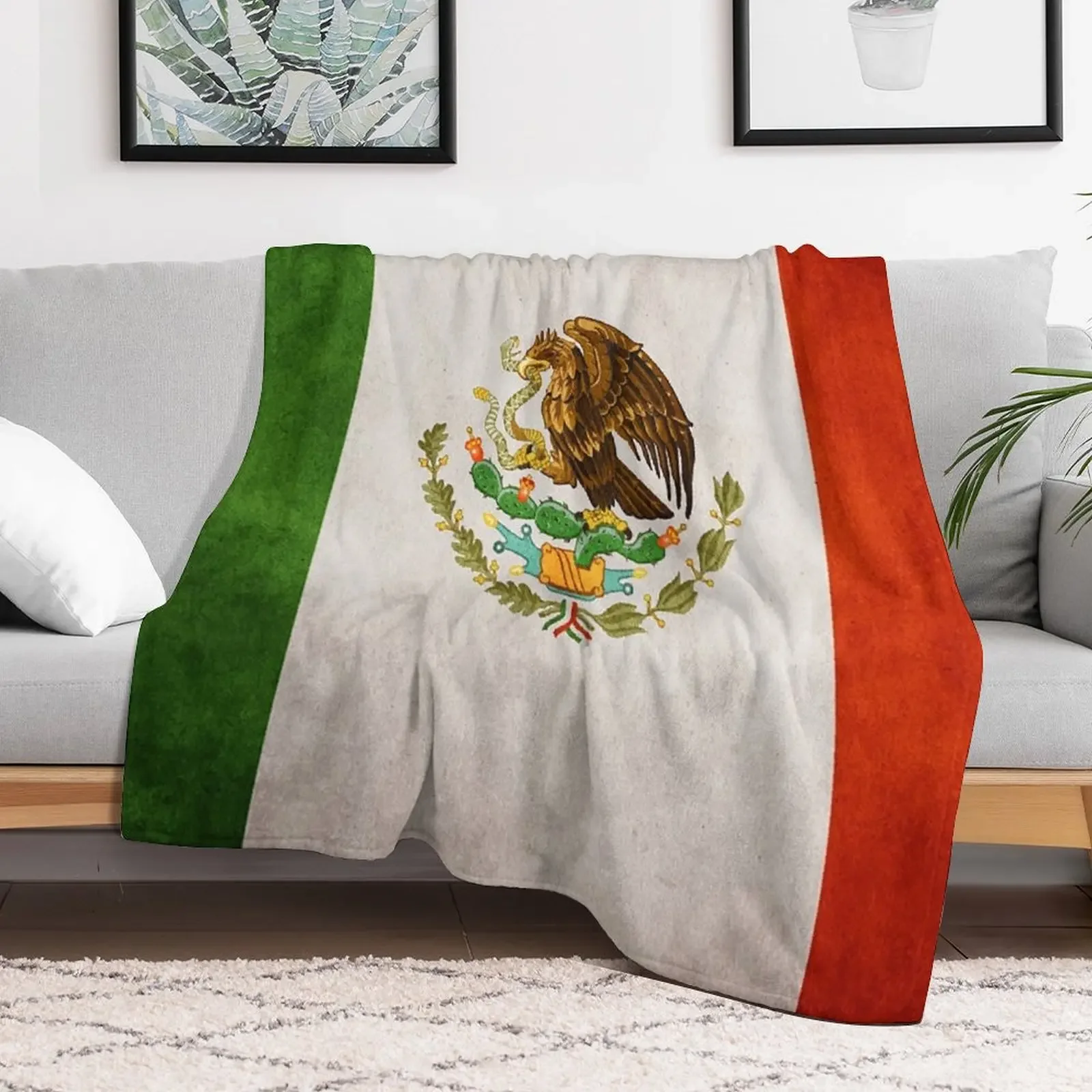 Mexico Mexican Flag National Flag of Mexico Throw Blanket Outdoor Soft Blanket for Picnic Beach Camping