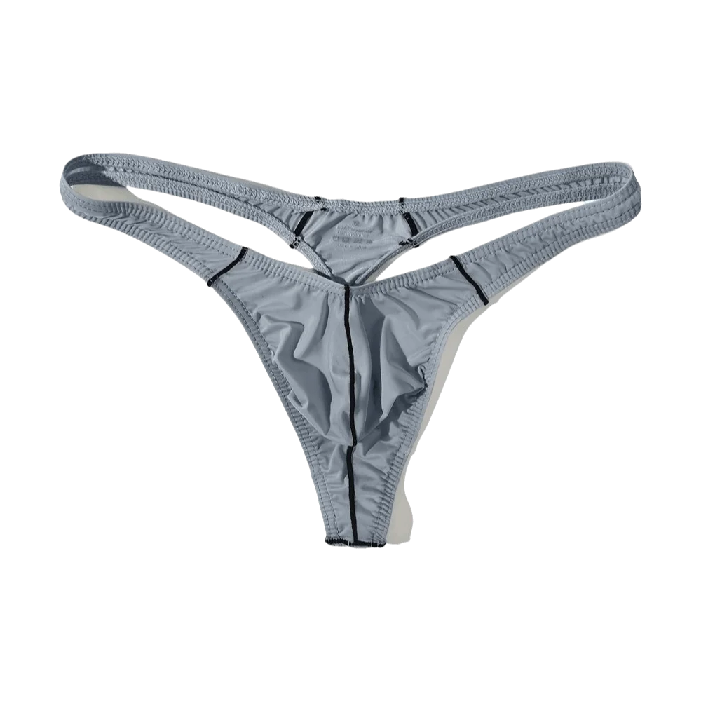 Breathable Low Waist Men Underwear U-shaped Pocke Seamless T-back Briefs Ultra Thin Stripe Panties Sports Wear