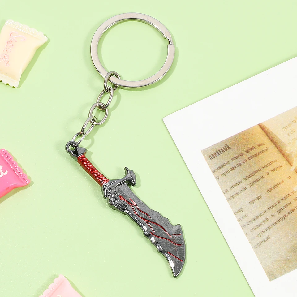 Porte-clés God Of War – Chaos Blade – Marteau Et Hache – Avec Support – En Alliage Zinc