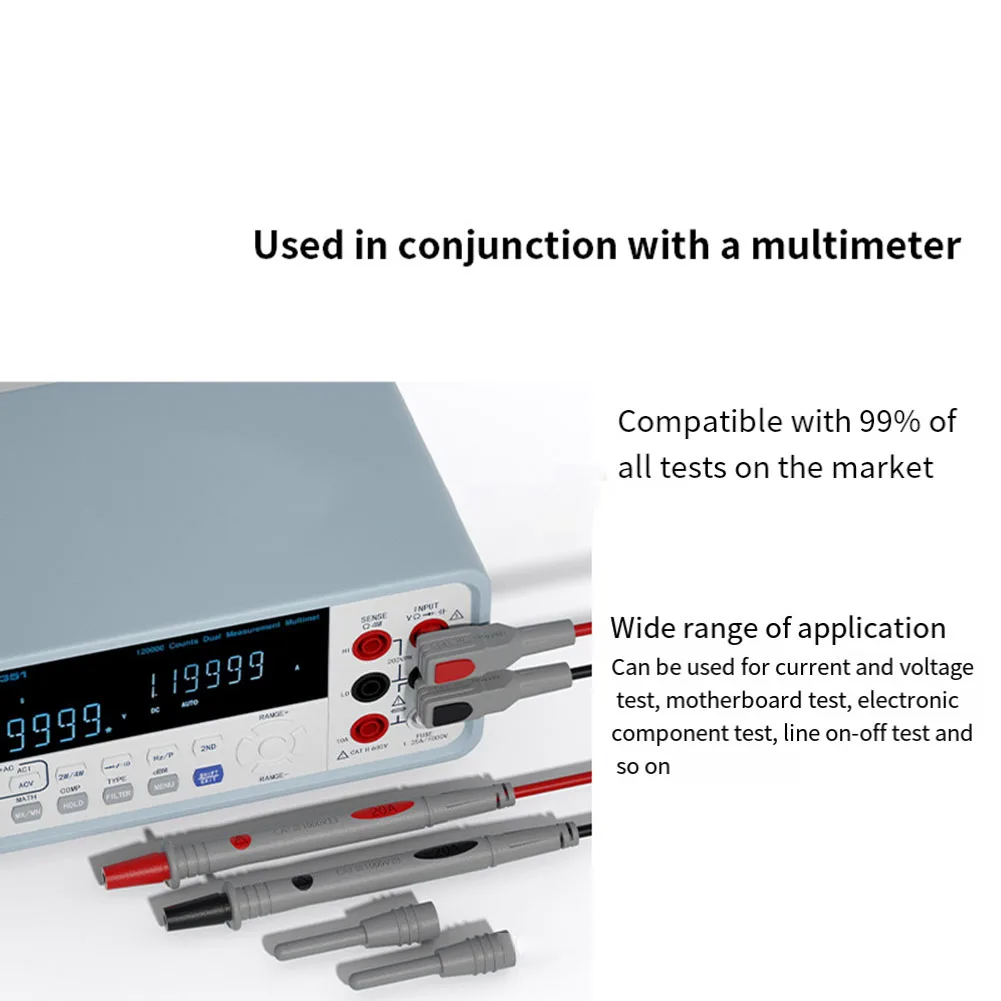 Multimeter Test Leads Kit, Gold-plated Pen Tip + Extended Wire Breaker JT0091 Double-layer Insulating PVC Replacement Tools