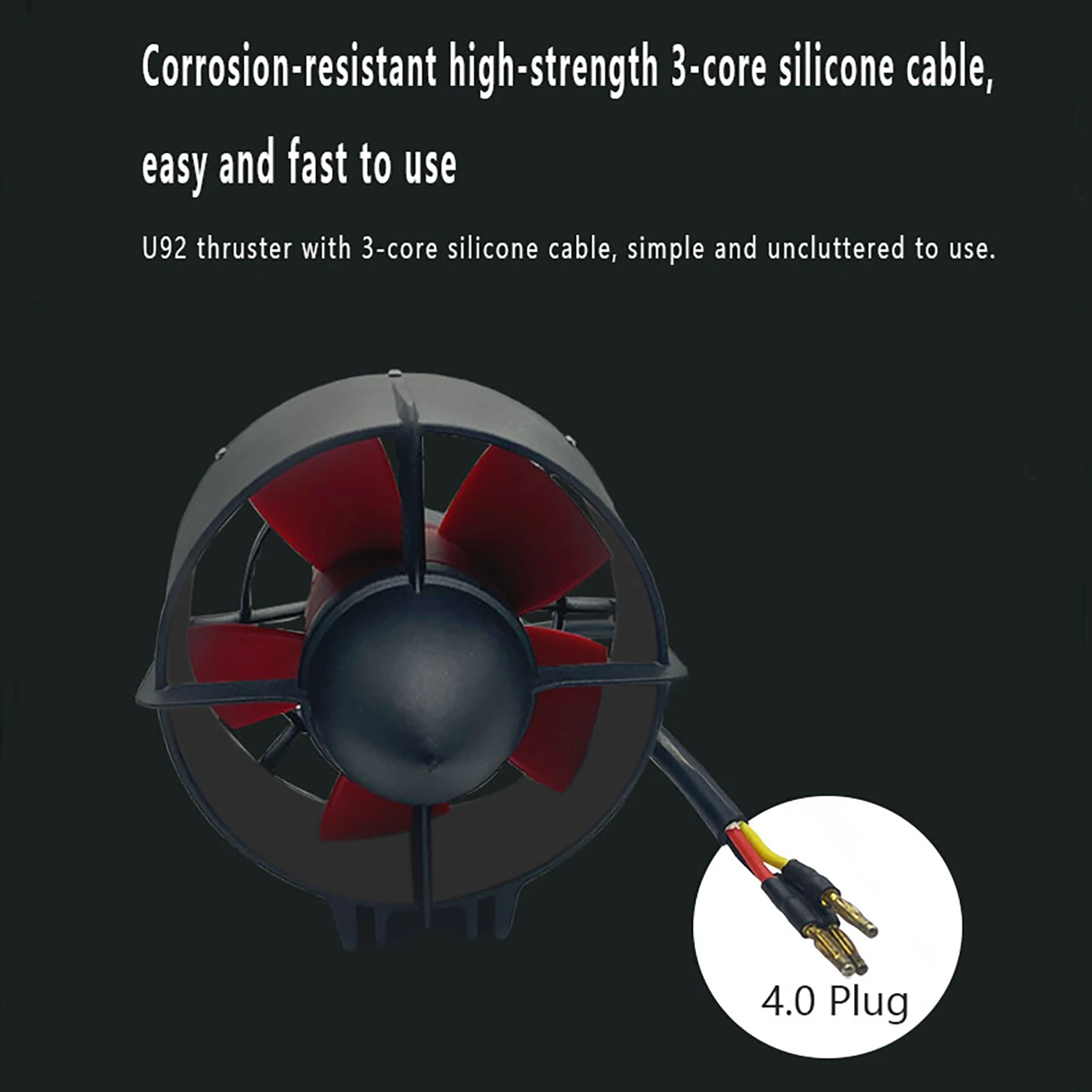 ApisQueen 12-24V podwodny ster strumieniowy z dwukierunkowym 100A ESC 24LBS/26LBS, wodoodporny bezszczotkowy silnik do łodzi kajakowych