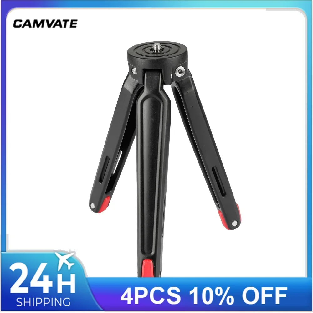 CAMVATE قابلة للطي شوّاية منضديّة صغيرة ترايبود مع 1/4 "-20 برغي رئيس ل مثبت/مرآة كاميرا/DSLR/الهاتف الذكي كليب conncets
