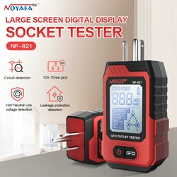 NOYAFA Digital Smart Socket Tester Voltage Test GFCI Plug Detector US Plug Socket Detector Ground Zero Line Phase Check