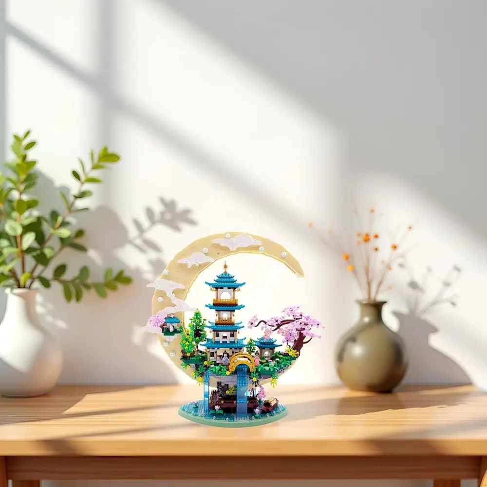 Set di microblocco per bonsai e casa sull'albero in fiore di ciliegio giapponese, 4288 pezzi, ideale per età superiore ai 14 anni