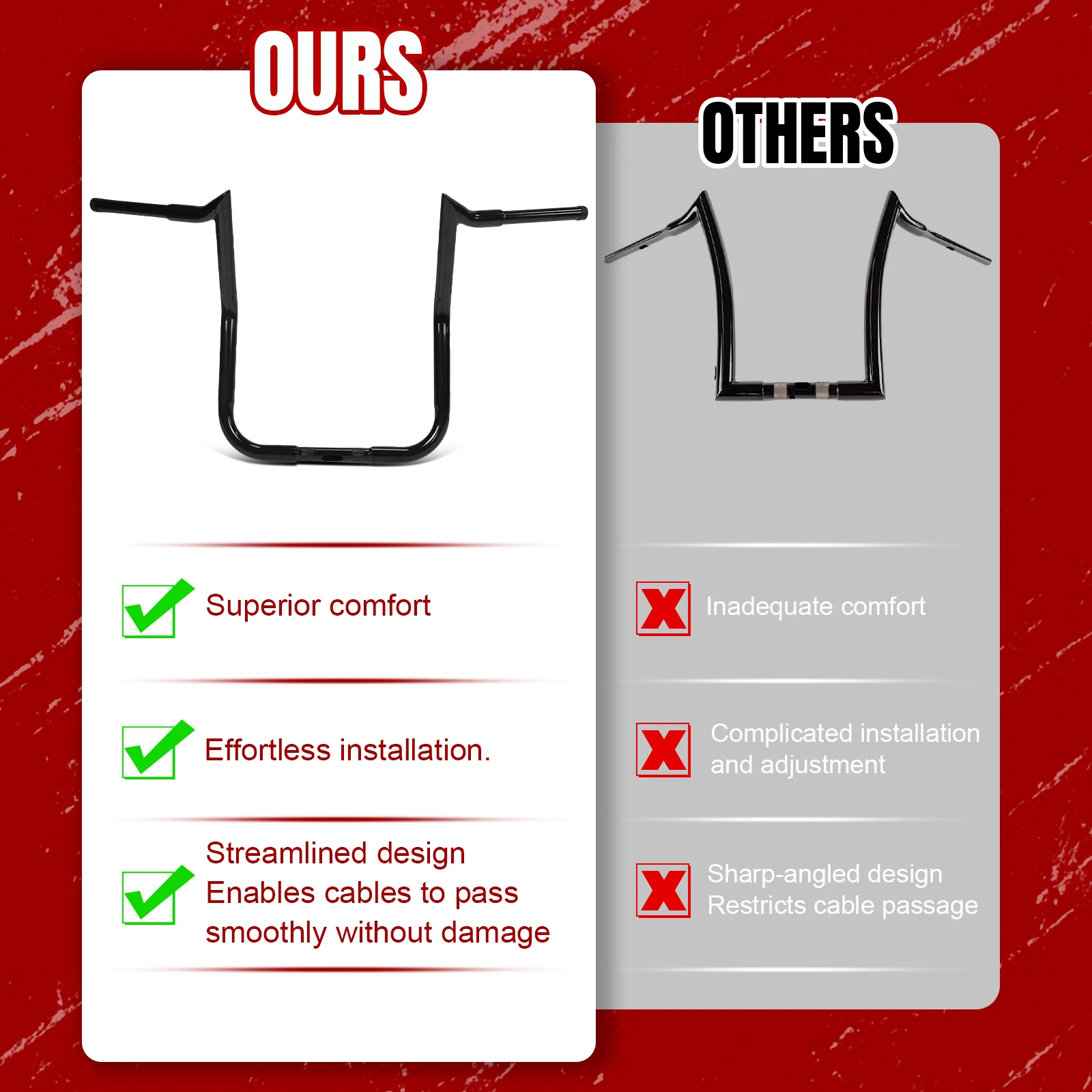 Barras de suspensión Meathook Ape de 16 pulgadas, percha Meathook Compatible con Harley