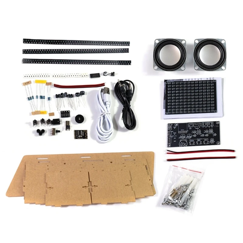 DIY Bluetooth-compatible Loudspeaker Electronic Set with Rhythm Light Feature Soldering Practice Electronic Learning Tool