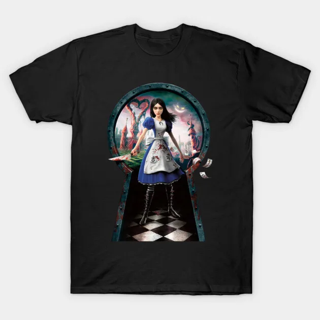 Camiseta Alice Madness Returns, adecuada para todas las estaciones, ropa holgada unisex con personalidad, producto popular, camisetas clásicas de estilo urbano