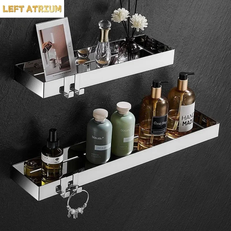 Bathroom Storage Holder with hook Wall Mount Bathroom Shelf Black Bath Shower Shelf Bathroom Corner Shelf Kitchen Storage Holder