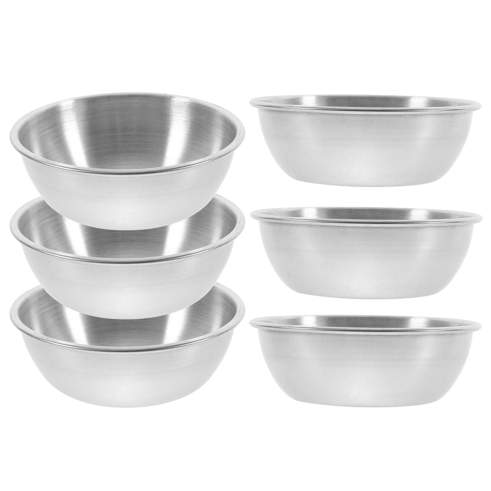 

6pcs Stainless Steel Dipping Plates Round Sauce Bowls Metal Seasoning Dish for Hot Pot Party BBQ Picnic Kitchen Home