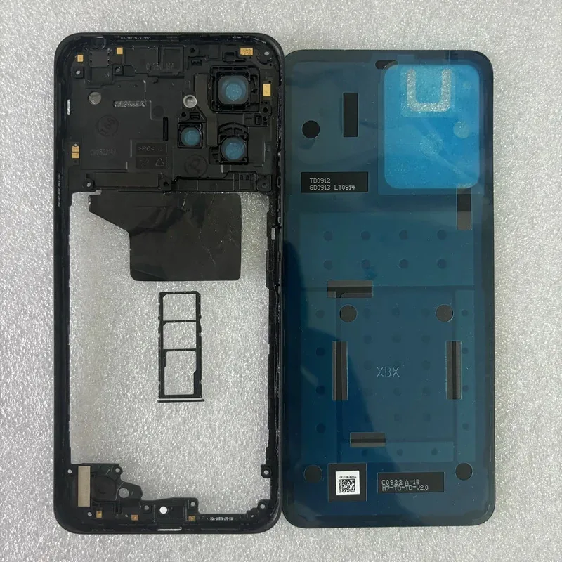 

For Redmi Note 12 4G Phone Housing Middle Frame+Battery Back Cover Case Panel Lid Rear Door+Camera Lens+SIM Card Tray