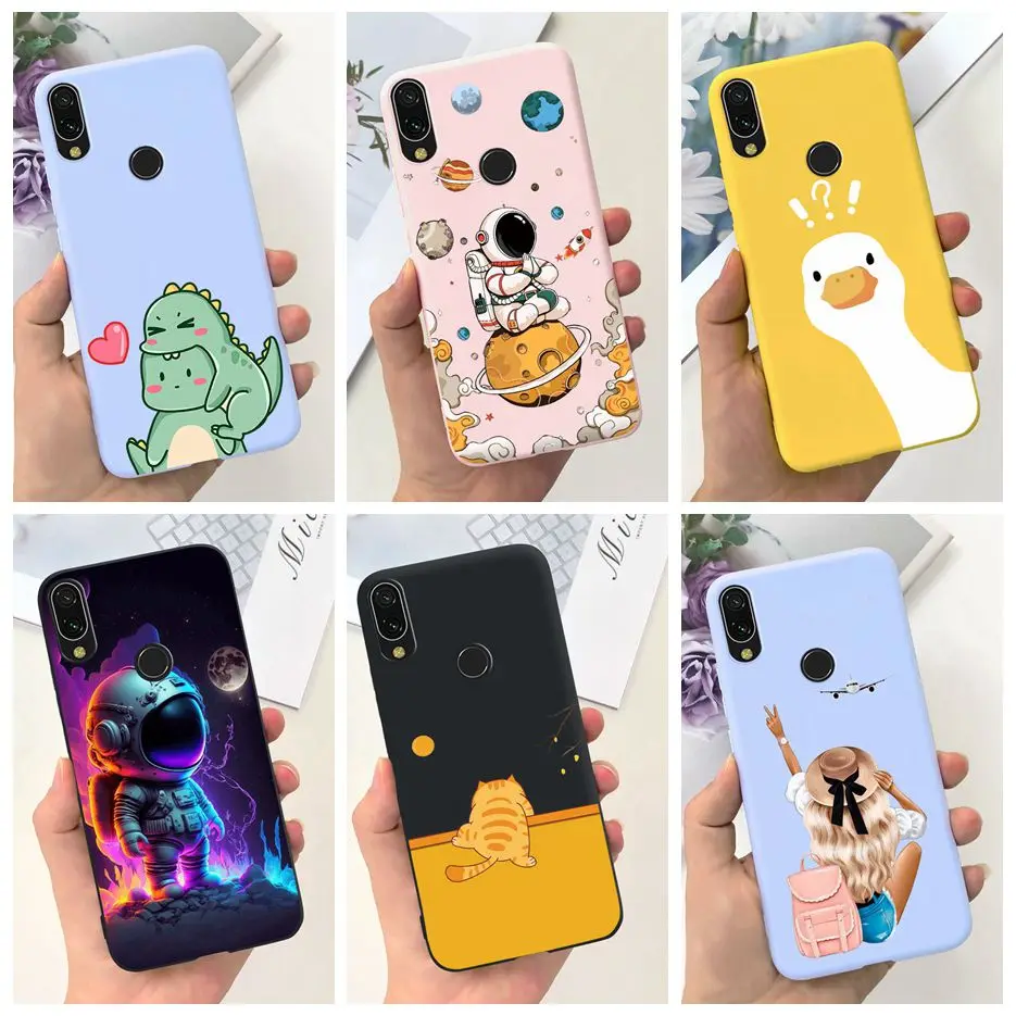 For Xiaomi Redmi Note 7 Case Cute Fashion Spaceman Cartoon Cover 6.3'' Soft Silicone Phone Case For Redmi Note 7 Pro Note7 Shell