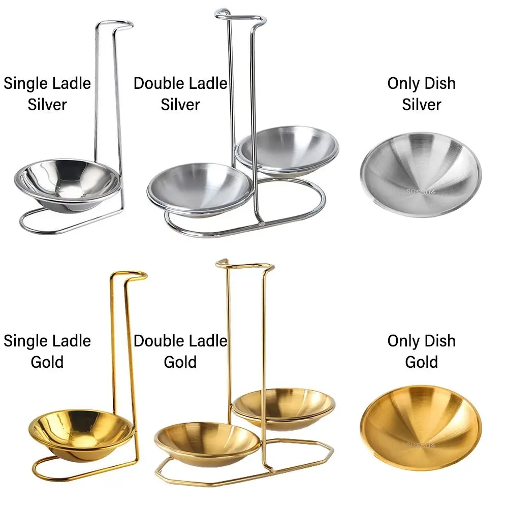 Practical Vertical 304 Stainless Steel Tableware Storage Shelf Spoon Utensil Rack Soup Spoon Rest Stand Single/Double Ladle