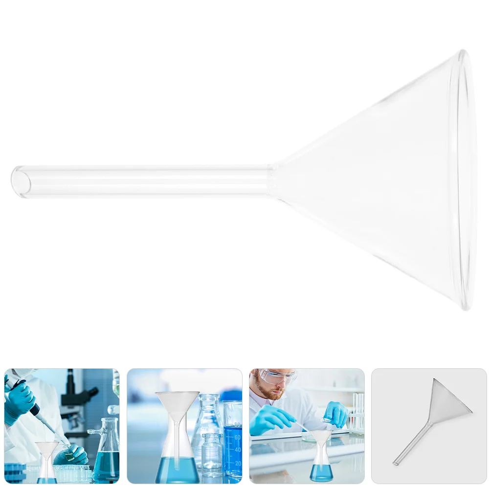 

Triangle Glass Funnel 75mm Laboratory Use Stable Stem Wide Filtration Science Experiment Tool Funnel