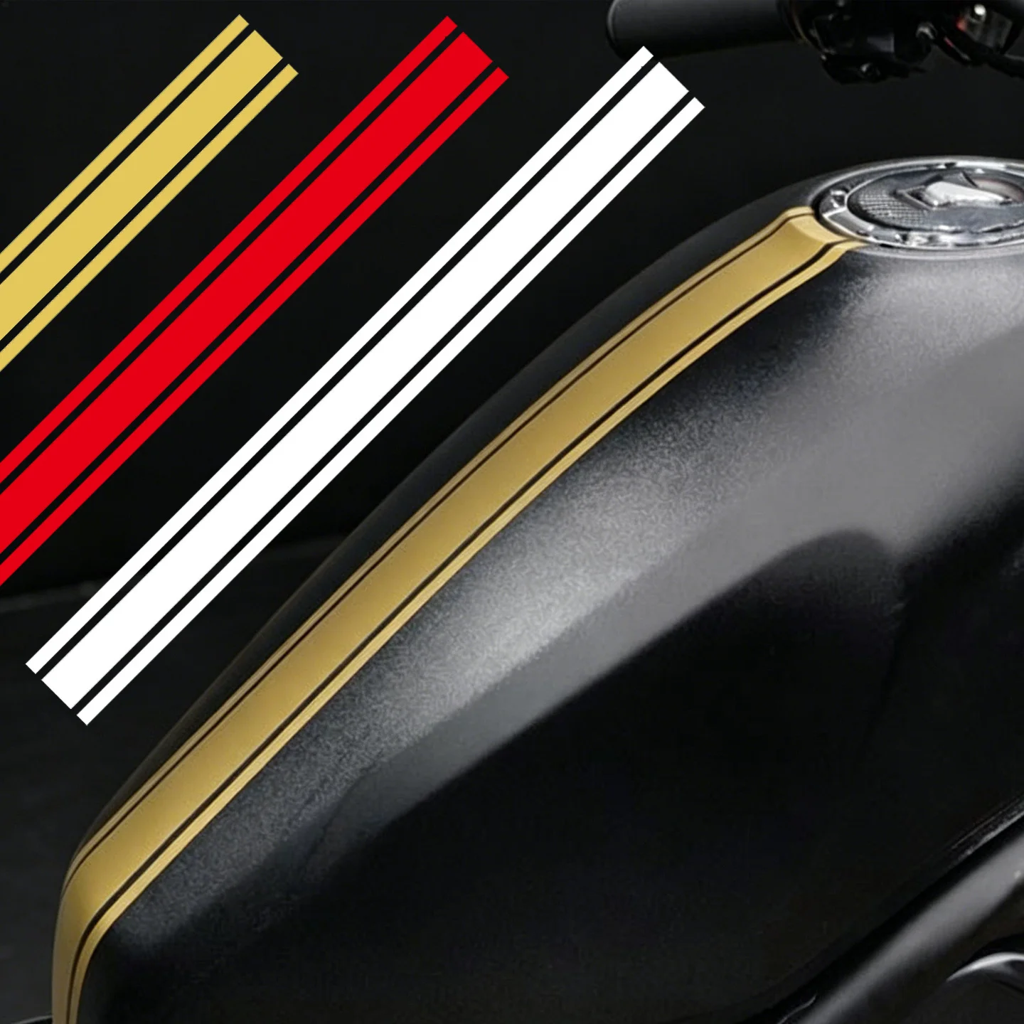 2PCS DIY Strip Motorcycle Stickers Waterproof for Fuel Tank Fender Scooter Body Vinyl Decals Sunscreen Motobike Accessories