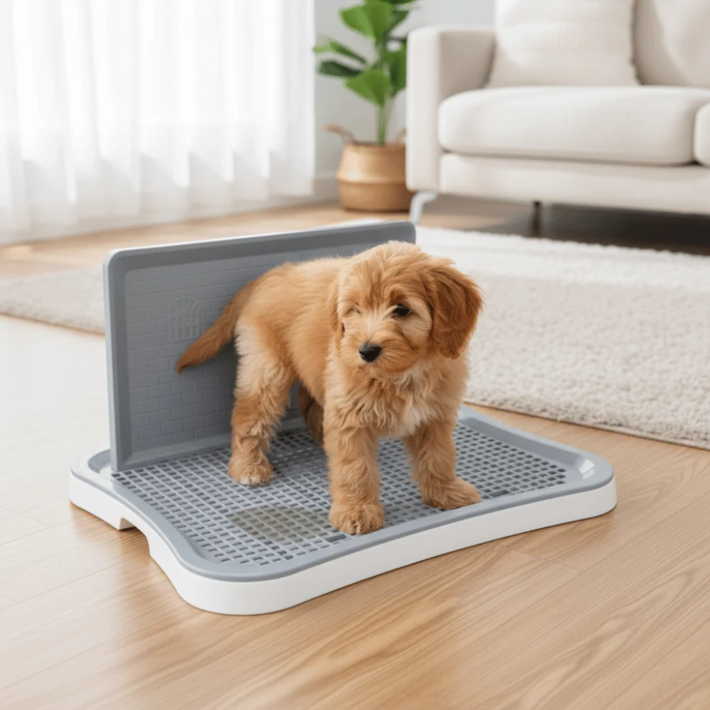 

Пластиковый лоток-туалет для собак с защитой от брызг, нескользящий, съемный, непротекаемый, для приучения к туалету