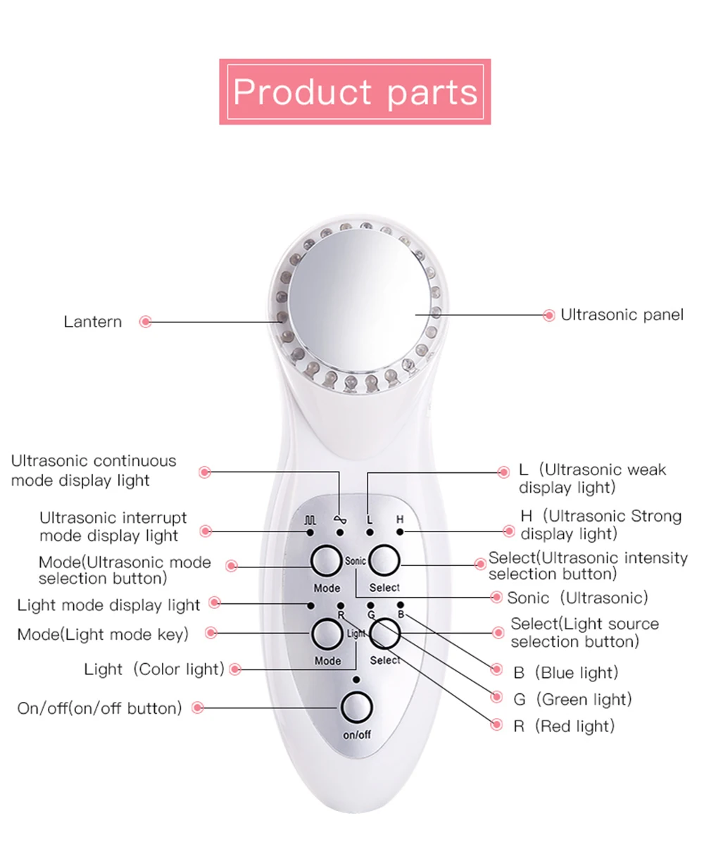 Masajeador de estiramiento facial ultrasónico para el hogar, máquina firme para apretar la piel con microcorriente, herramienta de belleza para rejuvenecimiento de fotones LED, limpieza profunda