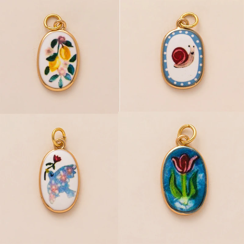 

10pcs Mix Color Copper Small Flower Flower Tree Beads Pendant for Jewelry Making DIY Necklace Bracelet Accessories