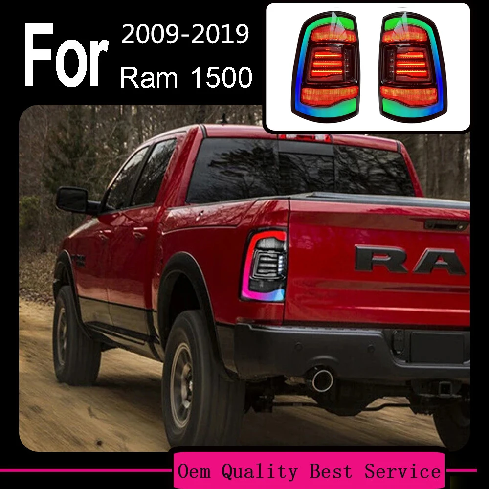 

2Pcs Vehicle RGB Color Focus Taillights Assembly For RAM 1500 2009-2019 Ram 2500 3500 2014-2018 LED Rear Tail Light Accessories