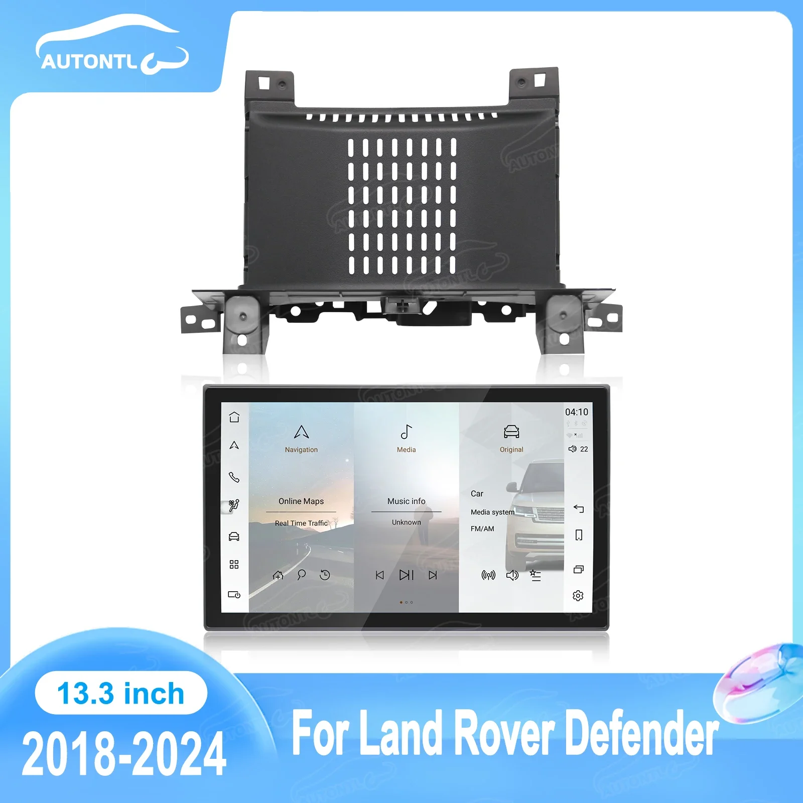 

NaviHua 13,3-дюймовый сенсорный экран для Land Rover Defender 2018-2024, мультимедийное автомобильное радио на базе Android, головное устройство с навигацией Carplay