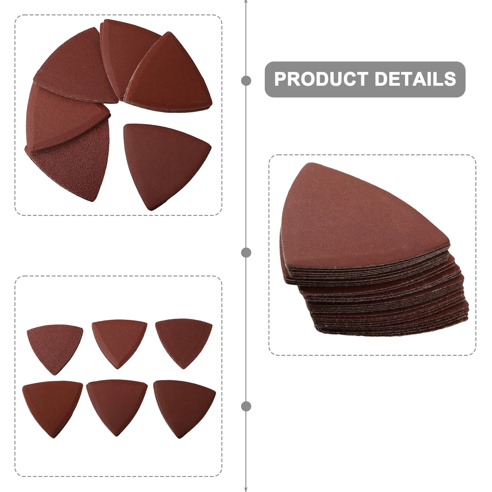 Sanding Disc Triangle Sandpaper 3-1/8 Inch Oscillating Multi Tool Sanding Pad Triangular 120 180 240 320 400 Grit