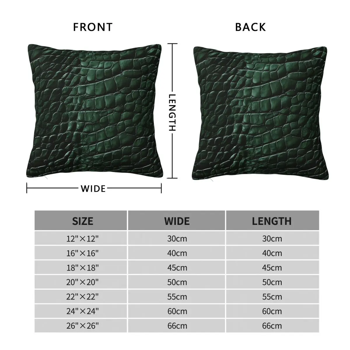 Crocodile Reptile Skin Square Pillowcase Polyester Linen Velvet Creative Zip Decorative Home Cushion Cover Wholesale